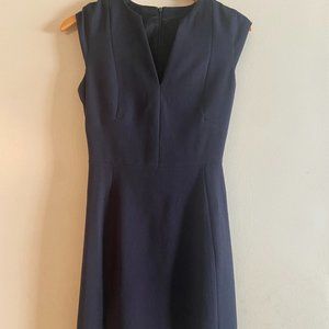 Fitted Cotton Navy Dress